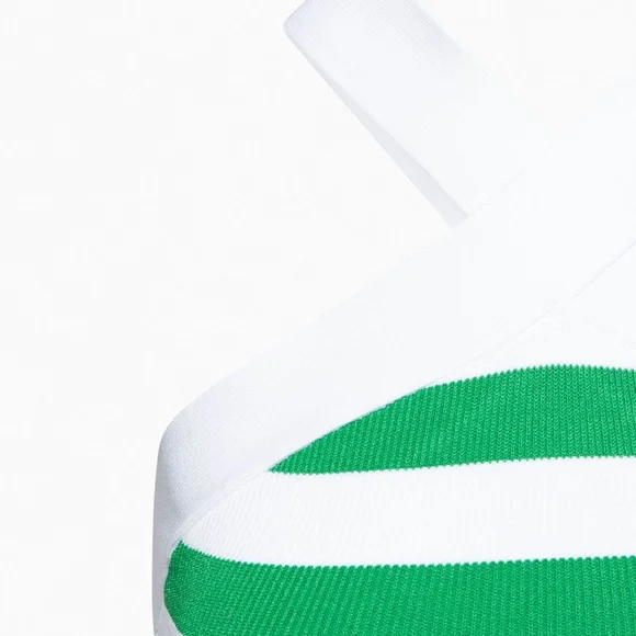 Aritzia Babaton White Gloss Green Sculpt Knit Criss Cross Cropped Tank Small - Picture 2 of 11